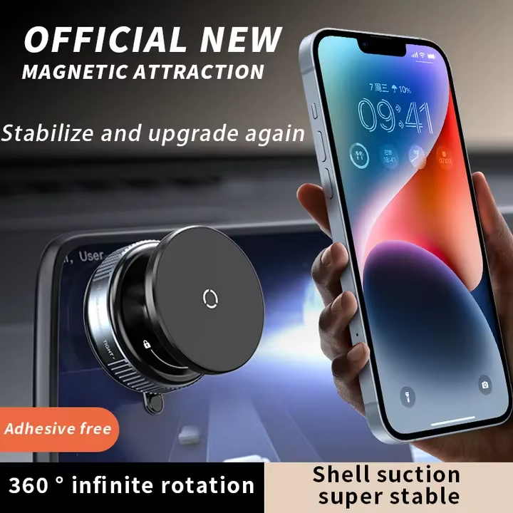 Solid Stand - 360° Magnetic Car Phone Holder With Strong Suction Base