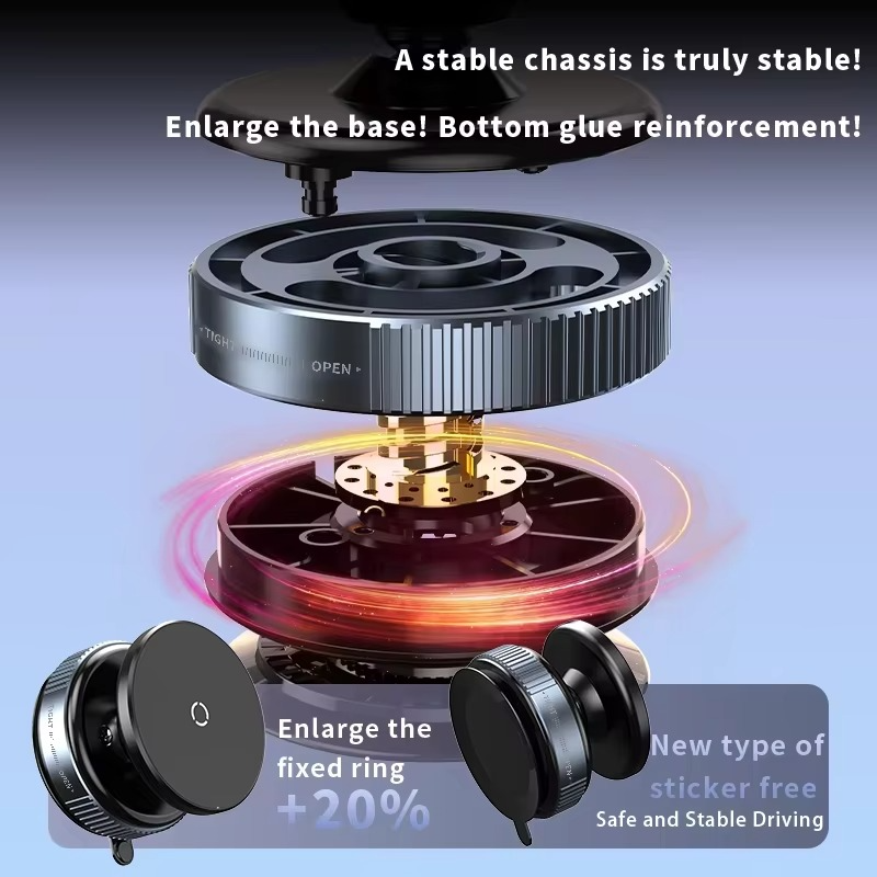 360° Magnetic Car Phone Holder With Strong Suction Base