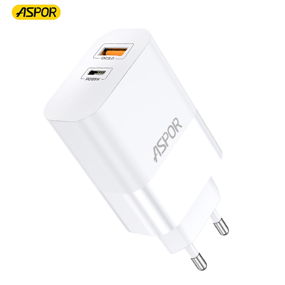 ASPOR 65W WALL CHARGER MULTI PORT USB - eShop Now