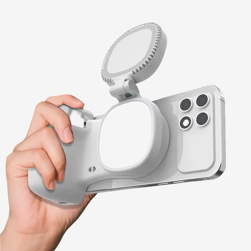 K02 Magnetic Phone Camera Grip with Bluetooth Remote & LED Light