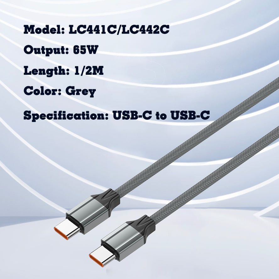 65W Fast Charging Type-C to Type-C Data Cable