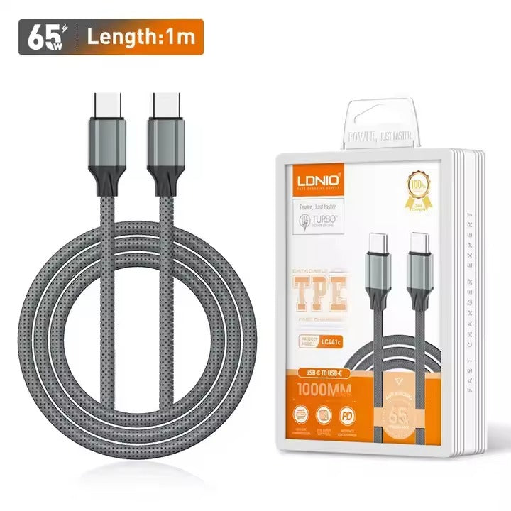 65W Fast Charging Type-C to Type-C Data Cable