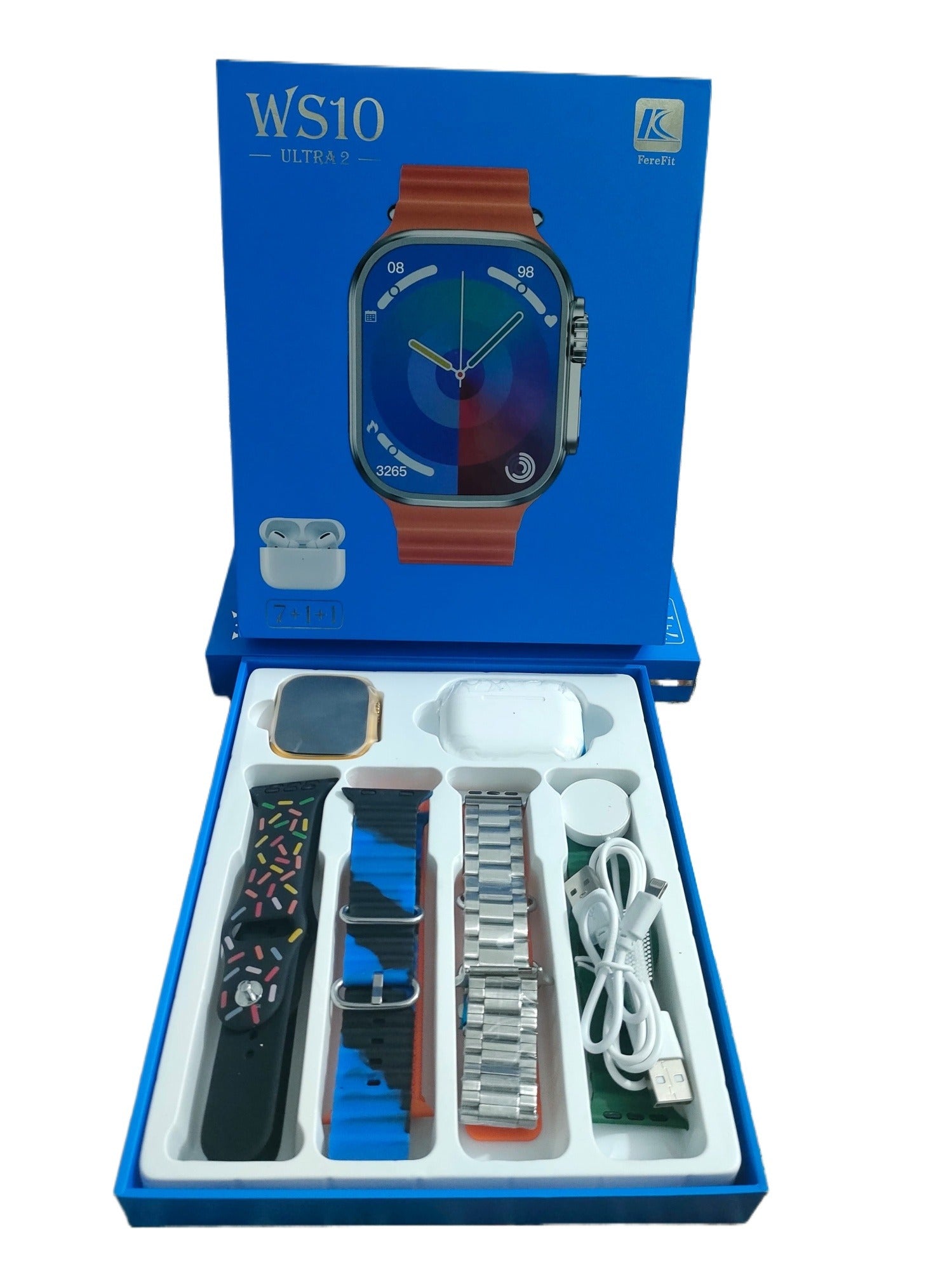 WS10 Ultra 2 Smart Watch with 7 Straps, 1 Watch, and Earbuds - eShop Now