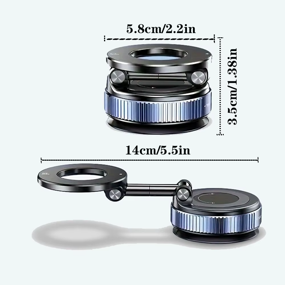Fold Stand 360° Magnetic Car Phone Holder With Strong Suction Base