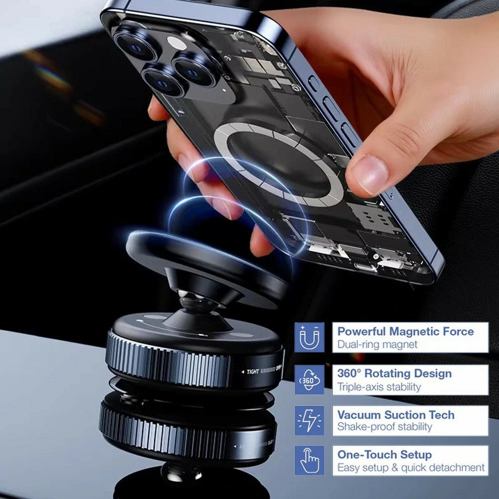 360° Magnetic Car Phone Holder With Strong Suction Base