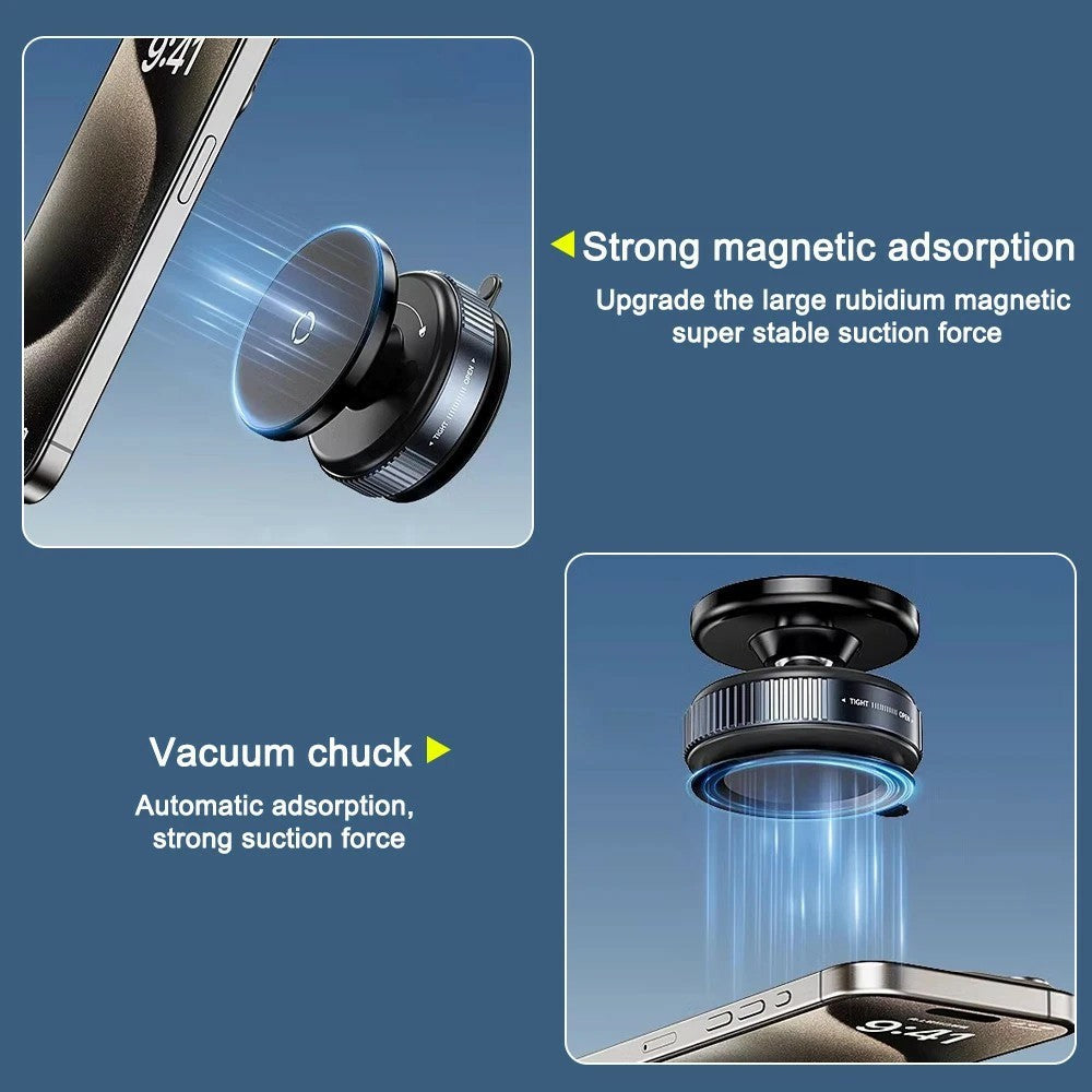 360° Magnetic Car Phone Holder With Strong Suction Base