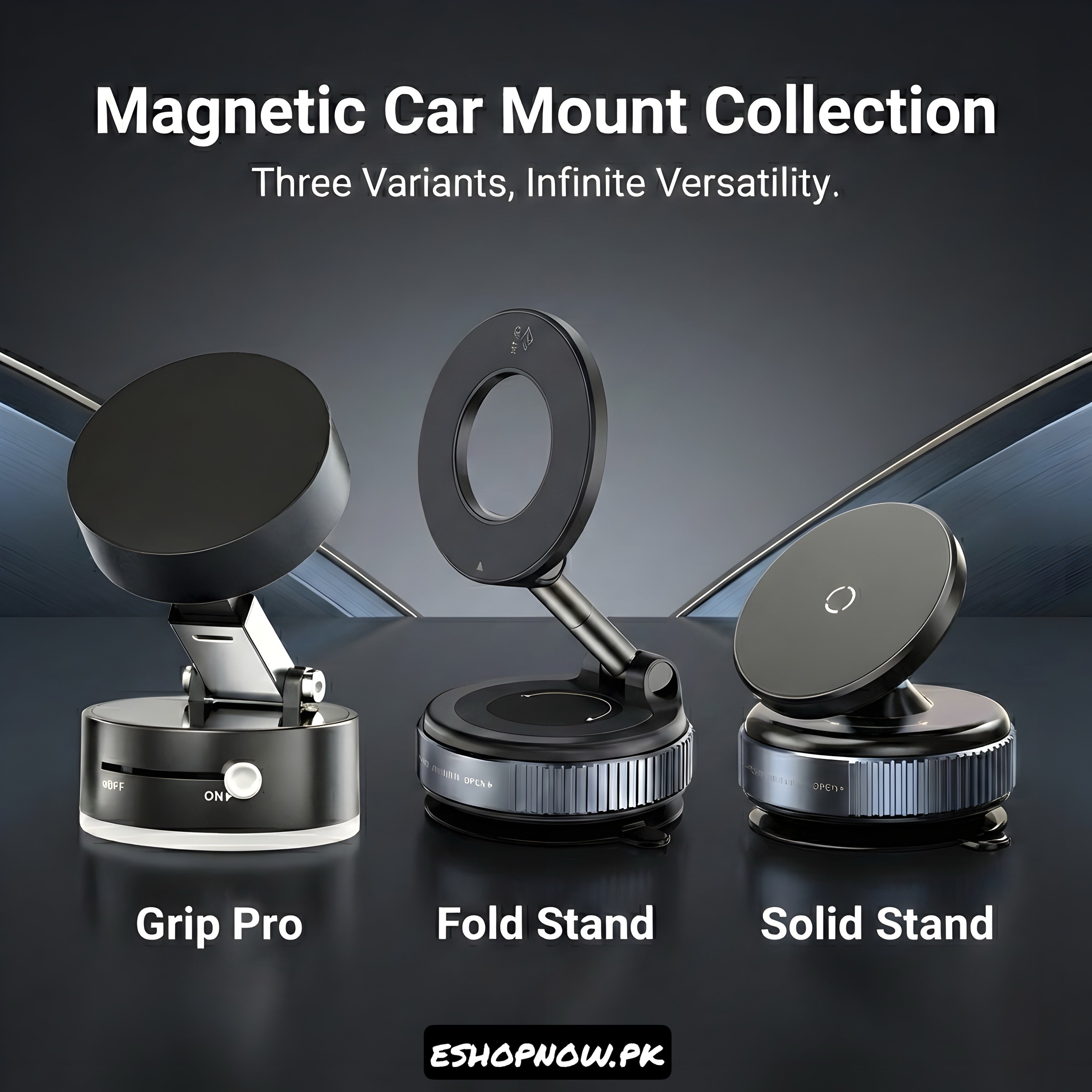 360° Magnetic Car Phone Holder With Strong Suction Base