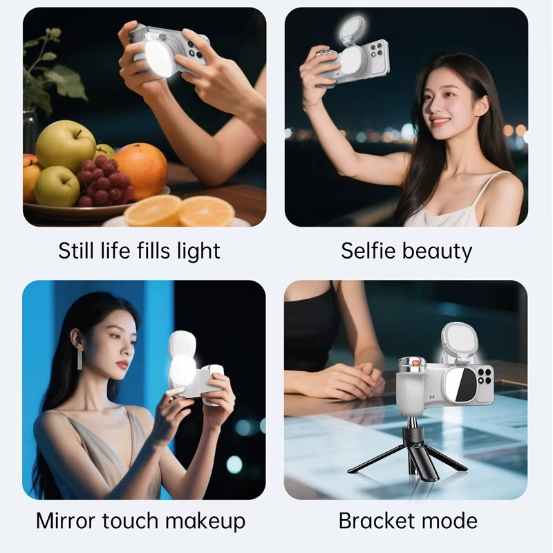 K02 Magnetic Phone Camera Grip with Bluetooth Remote & LED Light