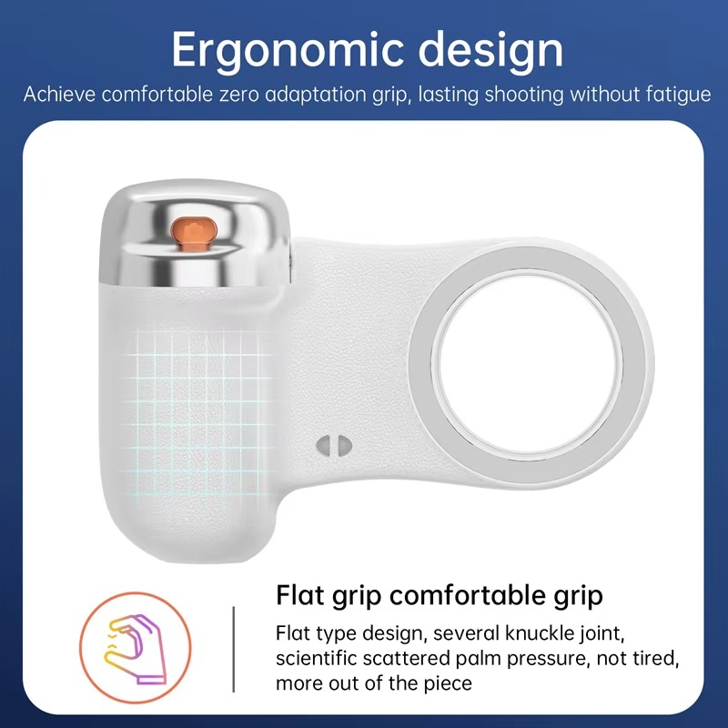 K02 Magnetic Phone Camera Grip with Bluetooth Remote & LED Light