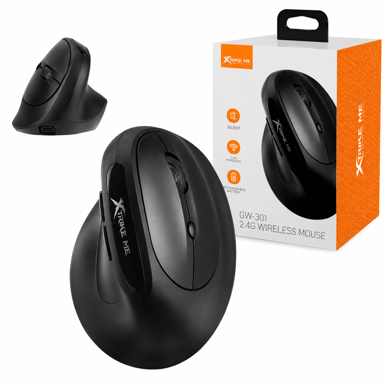 Wireless Rechargeable Vertical Silent Mouse