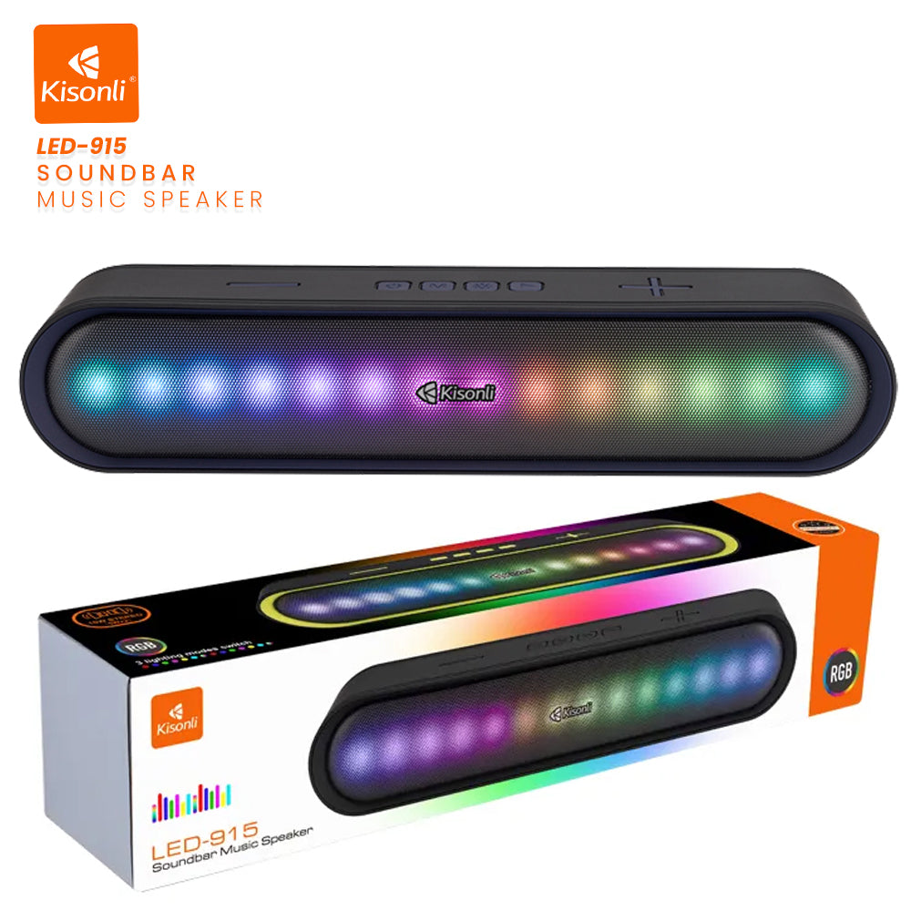 KISONLI WIRELESS BLUETOOTH LONGBAR SPEAKER LED-915 - eShop Now