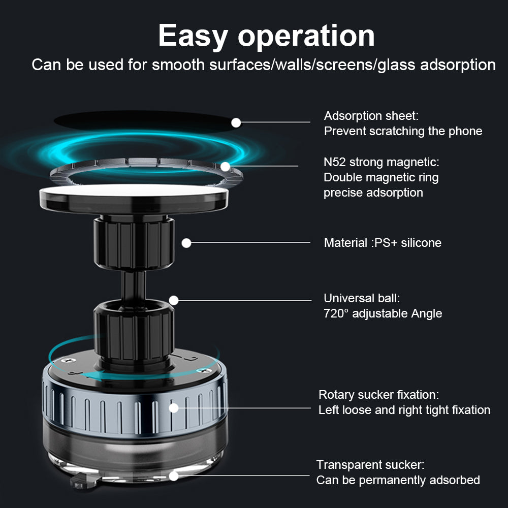 Mag Grip - 360° Magnetic Car Phone Holder With Strong Suction Base